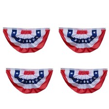 4 Pack USA Pleated Fan Flag 1.5x3 Feet American US Bunting Flags Half Fan Banner Flags & Pennants price