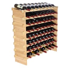 Uimoso 72 Bottle Stackable Modular Wine Rack Bamboo Wood Display Shelf 8-Tier Wine Rack price