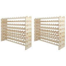 72/96 Bottles Wine Rack Freestanding Floor Wood Stackable Storage Shelf 6/8 Tier Wine Rack price