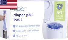 Ubbi Diaper Pail Plastic Bags, Disposable Baby Waste Bags, Single Pack, 25 Count Diaper Pail price