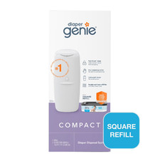 Diaper Genie Compact Pail, 1 Diaper Pail, 1 Square Refill, 165 Count, Infant, Wh Diaper Pail price