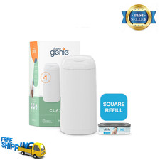 Diaper Genie Classic Pail, White New, 1 Diaper Pail, 1 Square Refill - 165 Count Diaper Pail price