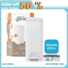 Diaper Genie Select Pail, Stainless Steel, 1 Diaper Pail,1 Square Refill-165 Ct Diaper Pail price