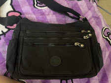 Black Unisex Medium Crossbody Sling Bag Adjustable Strap, Zipper, Multi Pockets Travel Bag price