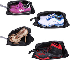 Travel Shoe Bags Set of 4 Waterproof Nylon with Zipper for Men & Women, Black Travel Bag price