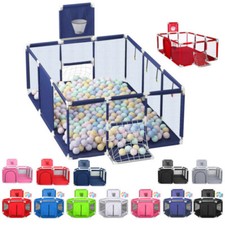 Kids Baby Playpen Fence Safety Foldable Activity Center+Basketball Hoop Outdoor Playpen price