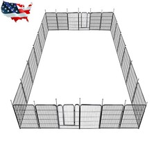 24/32/40" Dog Playpen Metal Exercise Puppy Pen Pet Fence 12/16/24/32 Panels Playpen price