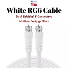 RG6 Coaxial Cable White Dual SHIELDED Satellite TV Antenna Wire Multi-Pack Lot Satellite Cable price