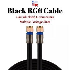 RG6 Coaxial Cable Black Dual SHIELDED Satellite TV Antenna Wire Multi-Pack Lot Satellite Cable price