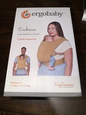 Ergobaby Embrace Cozy Newborn Baby Wrap Strap Carrier, Camel, 7-25lbs Snug Knit Baby Carrier price