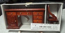 Dollhouse Desk Chair Set 1:12 Bombay Miniature Office Furniture Wood NIB Executive Furniture Set price