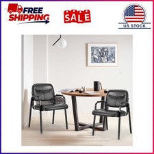 GIANNA Office Guest Chairs Set of 2, Bonded Leather Executive Side Chair, Recept Executive Furniture Set price