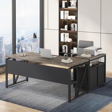 63" Executive Desk with Reversible File Cabinet, Large L-Shaped Office Desk Set Executive Furniture Set price