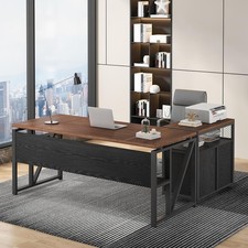 63" L-Shaped Executive Desk with File Cabinet, 2 Piece Home Office Furniture Set Executive Furniture Set price