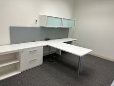 Executive T-Shape Office Set by Haworth Office Furniture in White Executive Furniture Set price
