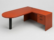 L-Shaped Executive Desk Set – Bourbon Cherry Executive Furniture Set price