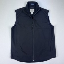 St. John’s Bay Mens Size Medium Slick Black Zip-Up Vest Outdoor Work Stretch Top Vest (Outdoor) price