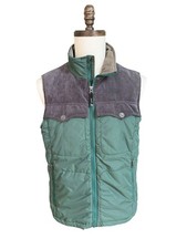 Prana Puffer Corduroy Vest Mens Small Brown Green Zip Snap Outdoor Hoffman Vest (Outdoor) price