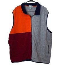 Izod Men's Colorblock Fleece Zip Up Vest Sleeveless Size XL Winter Retro Outdoor Vest (Outdoor) price