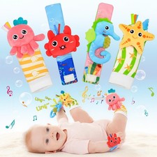 Zendstanding Baby Rattle Socks Set, Toys 0-6 Months Large Plush, Ocean Girls' Socks Set price