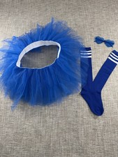 Girls Blue Tulle Tutu Skirt Set w/ Knee High Socks & Bow, Polyester, One Size Girls' Socks Set price