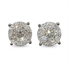 White Gold Diamond Earrings Round Brilliant G Color Classic Engagement Jewelry Diamond Earrings price