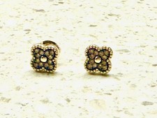 10k Yellow Gold Natural Chocolate Diamond Clover Flower Screw Back Stud Earrings Diamond Earrings price