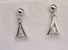 14K  White Gold Diamond  Post, Drop and Swing Design Earrings Diamond Earrings price