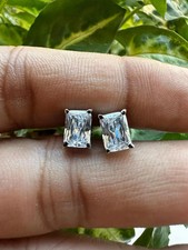 3Ct Radiant Lab-Created Diamond Solitaire Stud Earrings 14K White Gold Plated Diamond Earrings price