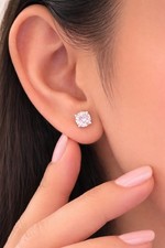 GIA 3.00Ct Round Cut Natural Diamond Stud Earrings In 14K White Gold Pair Diamond Earrings price