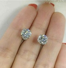 5.00 Ct Brilliant Round Cut Lab Created VVS1/D Stud Earrings 14K White Gold 8mm Diamond Earrings price