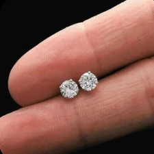 2 Ct Round Cut VVS1/ D Lab Created Shiny Stud Earrings 14K White Gold 7mm Gift Diamond Earrings price