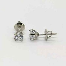 0.44Ct Round Lab Created Diamond Solitaire Stud Earrings 14K White Gold Finish Diamond Earrings price