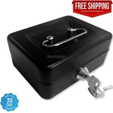 Small Security Box Safe Chest Key Lock Money Document Cash Jewelry New Safe price