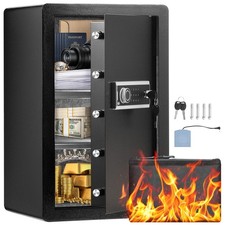 Uimoso Single Door 3.5 cu.ft Safe Box with Key Lock & Password LED Light Black Safe price
