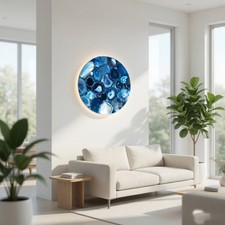 Blue Agate Round Wall Panel – Luxury Natural Stone Wall Art for Elegant Home Art Natural Stone Wall Art price