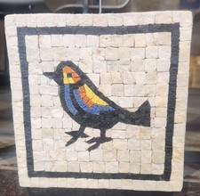 Handcrafted Marble Mosaic Bird Tile Natural Stone Wall Art Decor Natural Stone Wall Art price