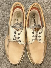 Sperry Top-Sider Billfish 3-Eye Men's Beige Leather Lace-Up Boat Shoes US 11M Men's Boat Shoes price