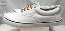 Sperry Mens Halyard Top Sider Canvas Boat Shoes Sneakers White Size 10.5  (N49M) Men's Boat Shoes price