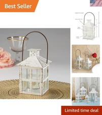 Charming 6-Inch White Decorative Lantern - Rustic Wedding and Home Centerpiece Decorative Lantern price