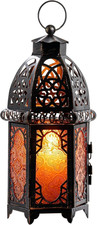 Vintage Large Size Decorative Moroccan Candle Lantern 12.8’’ Metal Hanging&Table Decorative Lantern price