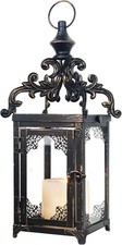 Candle Lantern Decorative Indoor & Outdoor, Large Vintage Metal Hanging/Tabletop Decorative Lantern price