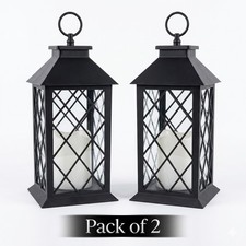 2-Pack 13" LED Candle Lantern Hanging Lantern Decorative Black Tabletop Light Decorative Lantern price
