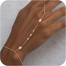 Hand Chain Bracelet for Women: Dainty 14k Gold Silver Plated Ring Chain Bracelet Shahmeran Bracelet price