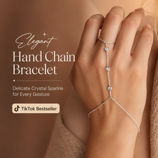 Elegant Crystal Hand Chain Bracelet for Women, Delicate Silver Ring Bracelet wit Shahmeran Bracelet price