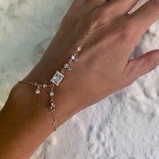 Water Drop Rhinestone Finger Bracelet for Women Boho Hand Chain Jewelry Shahmeran Bracelet price