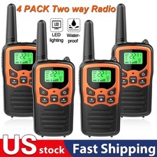 4 PACK Long Range 100 mile Walkie Talkie Two Way Radio Charge Headset Waterproof License-Free Radios & Accessories price