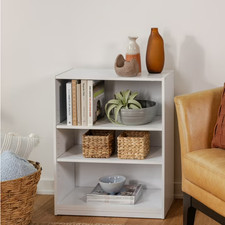 NEW Mainstays 3 Shelf Bookcase with Adjustable Shelves Black Office Shelving price