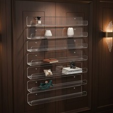 6 Pack Clear Acrylic Shelves 1.7" x12 Nursery Book Shelves for Wall Floating Office Shelving price