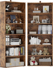 Set of 2 Tall 6-Tier Bookshelves for Home Office & Living Room Decor Office Shelving price